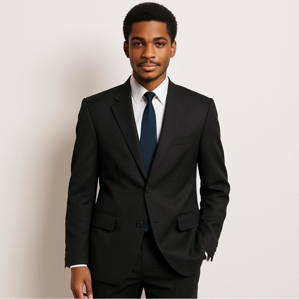 Loro Piana 100% Wool Black Sport Coat Blazer Jacket Daniel Cremieux 42R